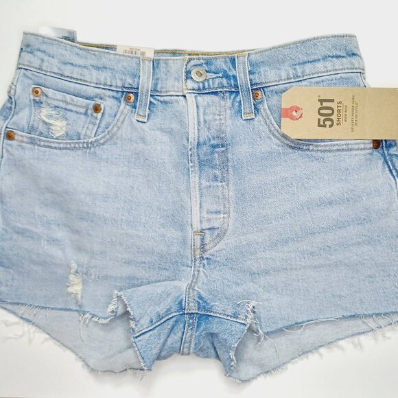 Levis 501 High Rise Shorts Size 27 - Picture 1 of 2